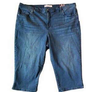Gloria Vanderbilt Amanda Denim Capri Cropped Jeans 20W Stretch Swan Series New